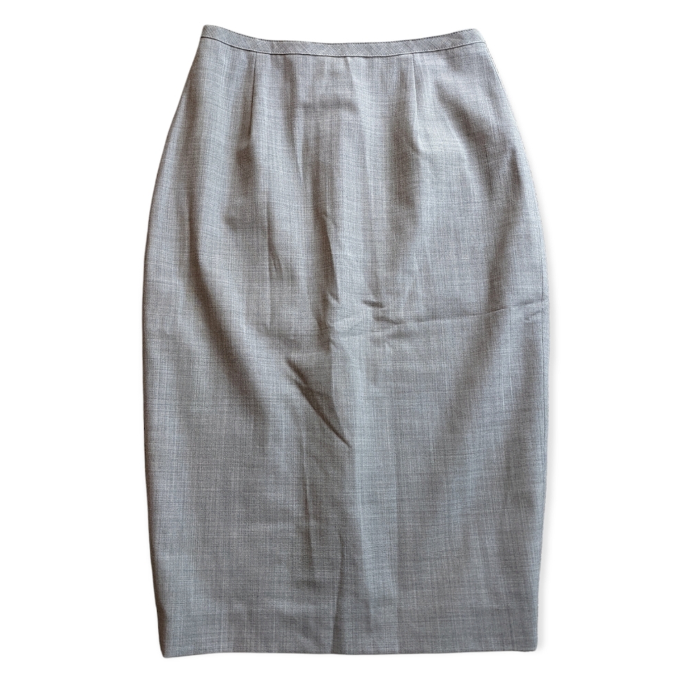 Georgiou Studio vintage wool blend pencil skirt, light grey